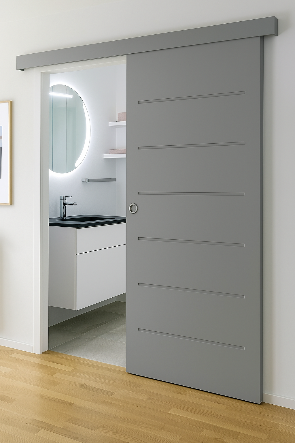 Porte coulissante sur mesure élégante et moderne