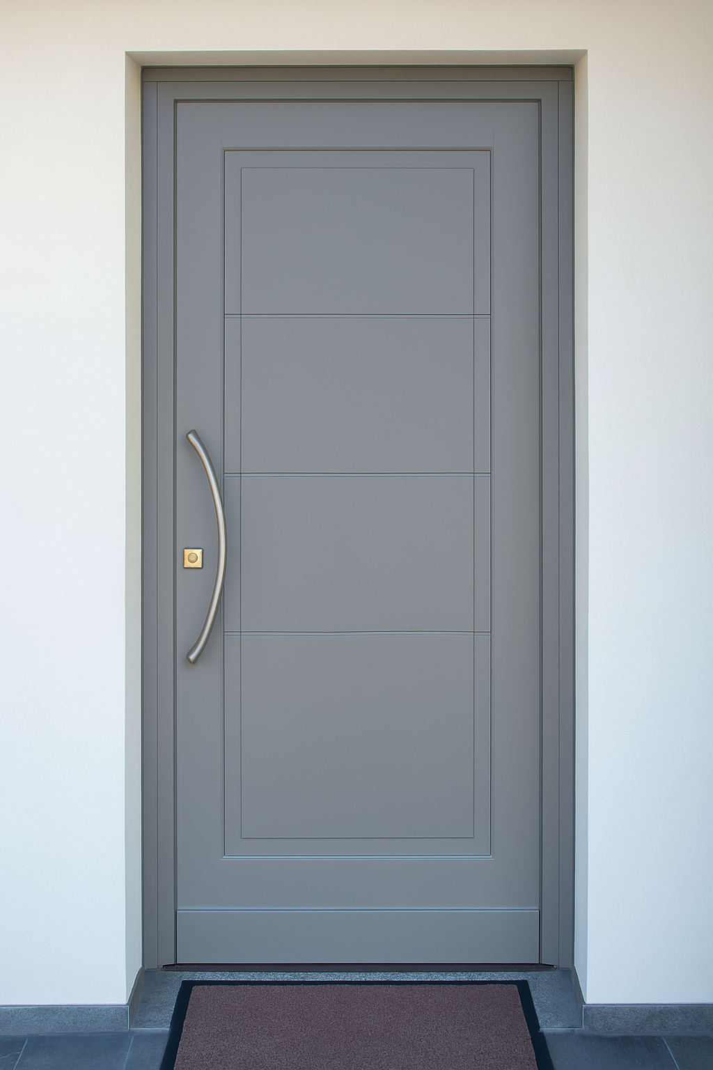 Porte d'entree en bois dure - vernis