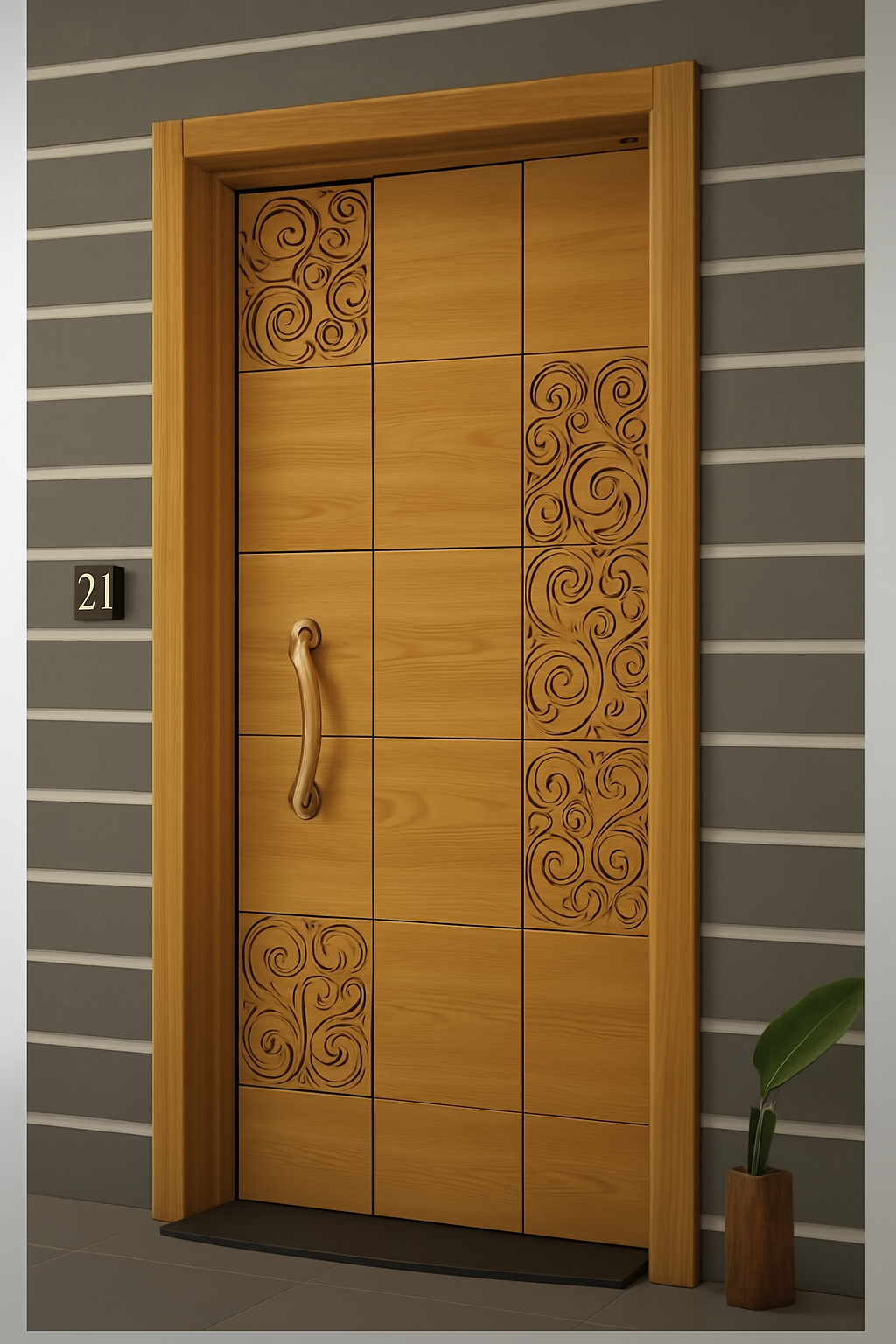Porte d'entrée sur mesure design élégant
