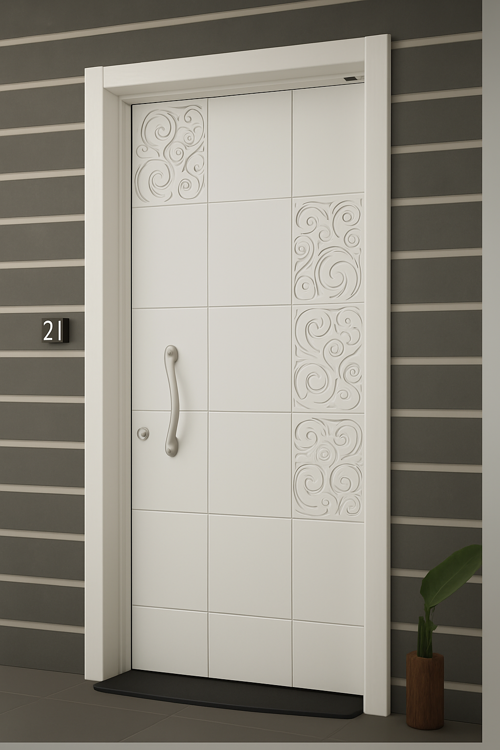 Porte d'entrée sur mesure design élégant