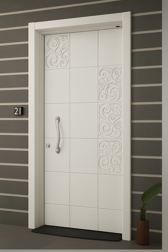 Porte d'entrée sur mesure design élégant