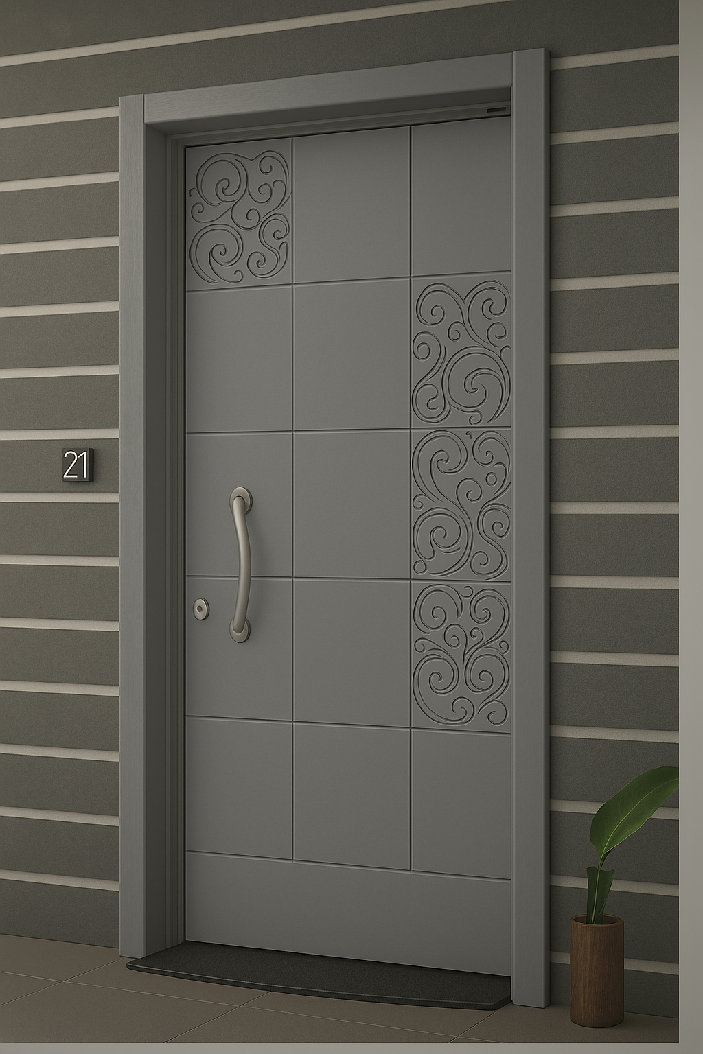 Porte d'entrée sur mesure design élégant