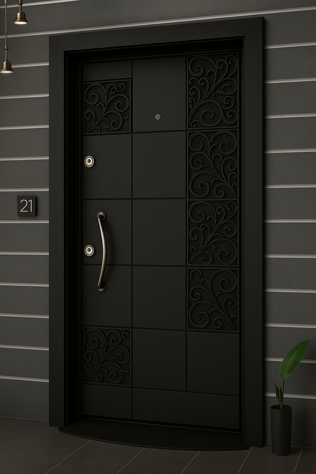 Porte d'entrée sur mesure design élégant