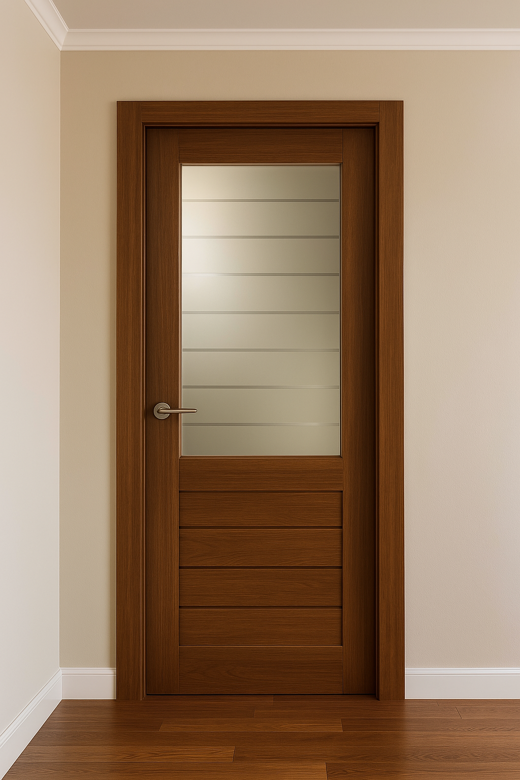 Porte en bois sur mesure avec insert en verre