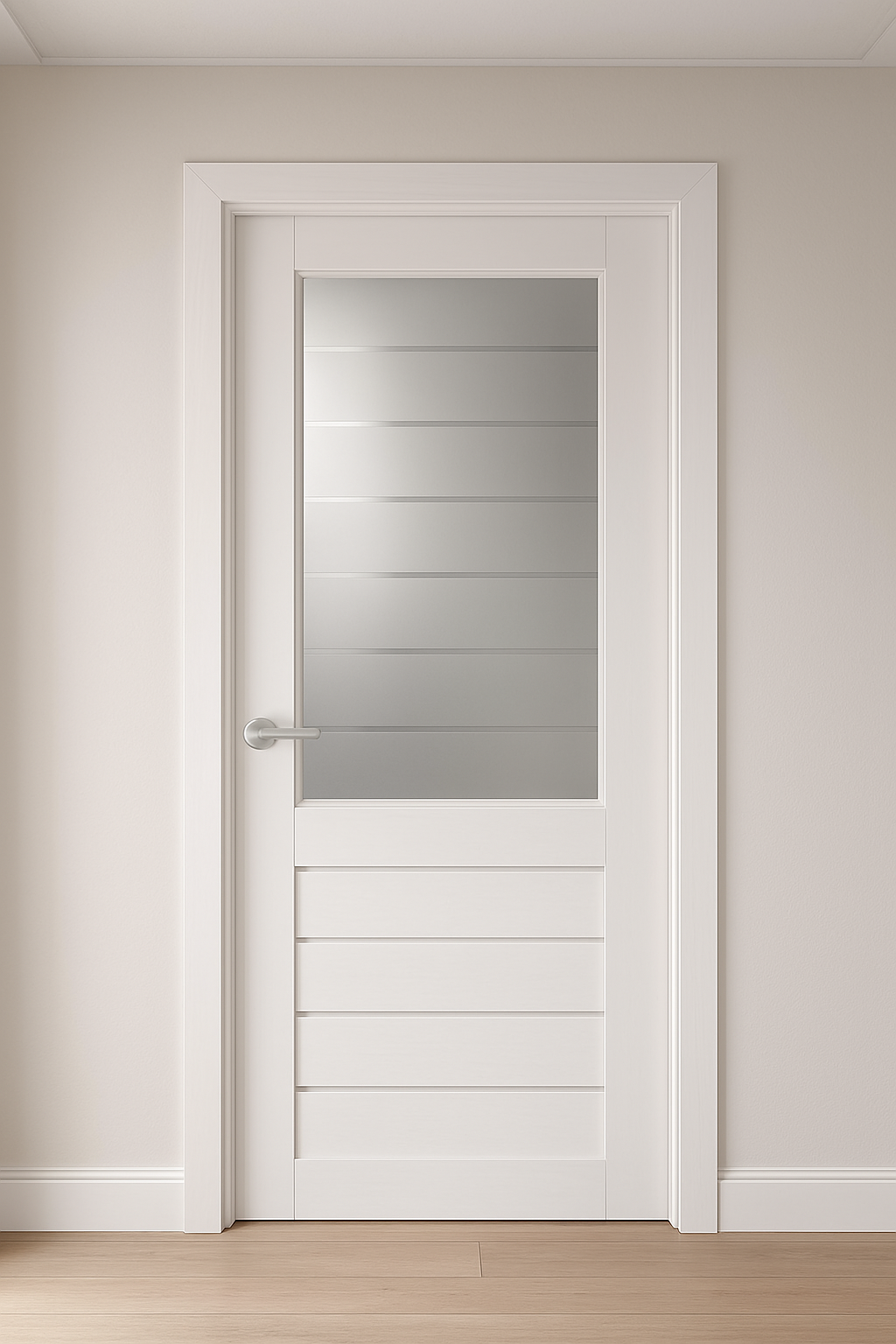 Porte en bois sur mesure avec insert en verre