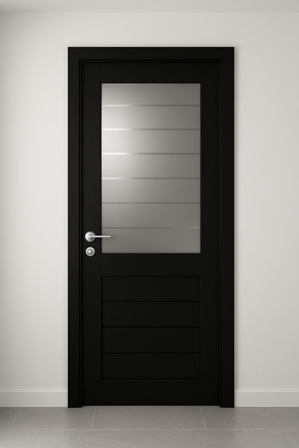Porte en bois sur mesure avec insert en verre