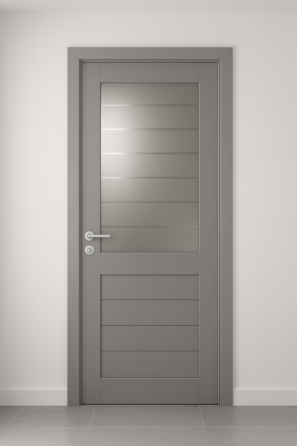 Porte en bois sur mesure avec insert en verre