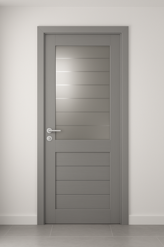 Porte en bois sur mesure avec insert en verre