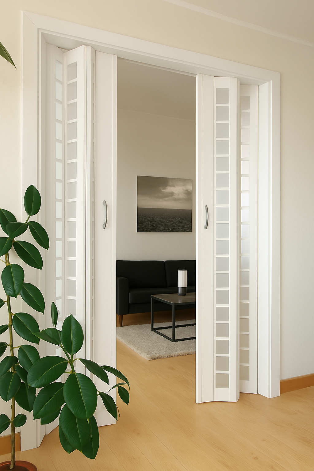 Porte pliante en bois de luxe