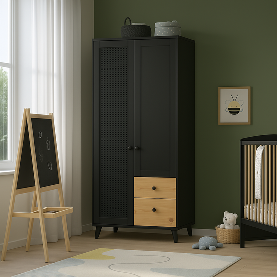 Armoire 2 portes avec tiroirs élégante et fonctionnelle