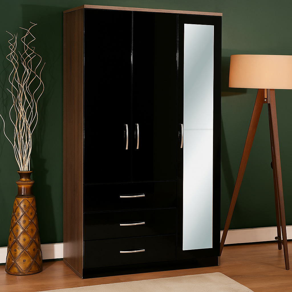 Armoire 6 Portes avec Miroir élégante et fonctionnelle