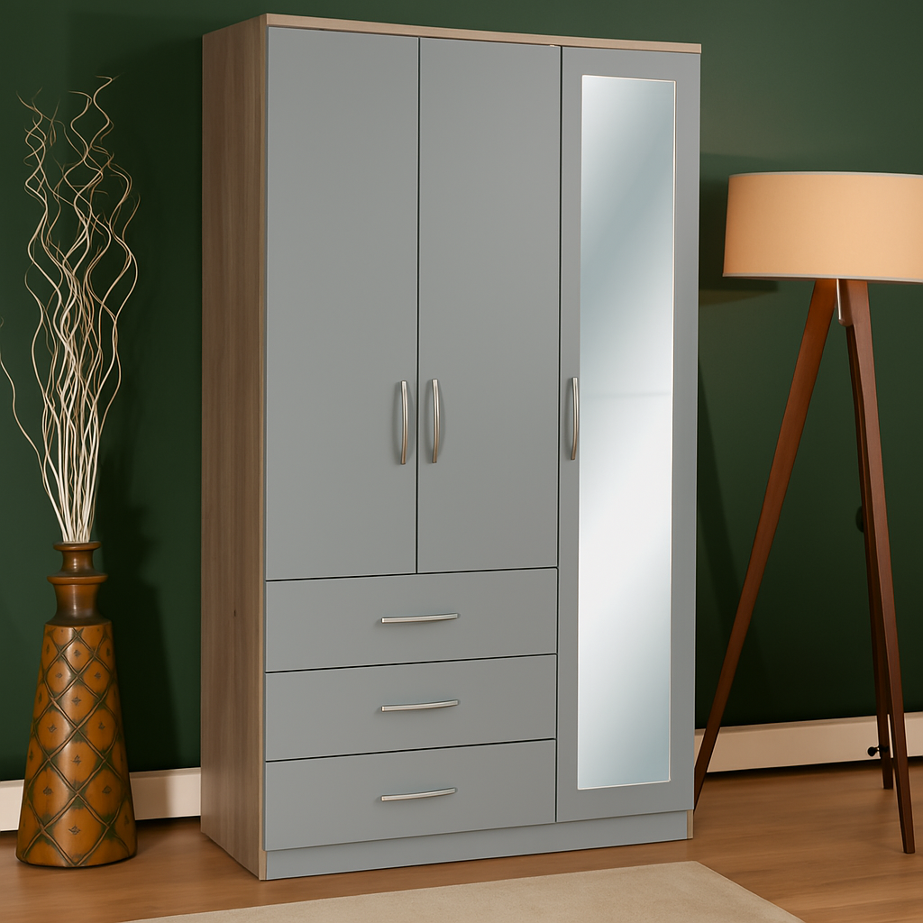 Armoire 6 Portes avec Miroir élégante et fonctionnelle