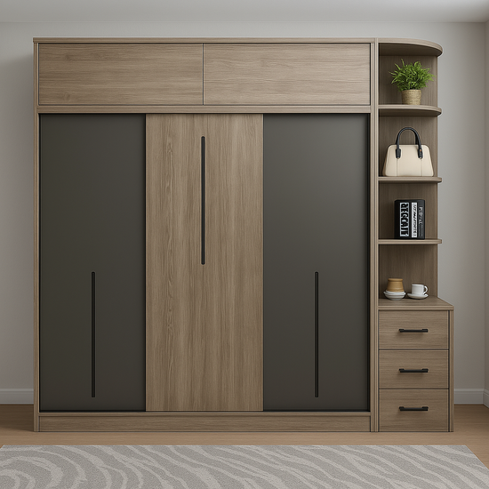 Armoire sur mesure a portes coulissantes élégante et fonctionnelle