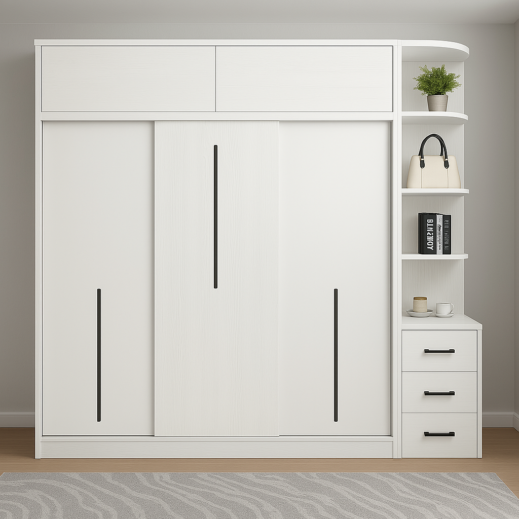 Armoire sur mesure a portes coulissantes élégante et fonctionnelle