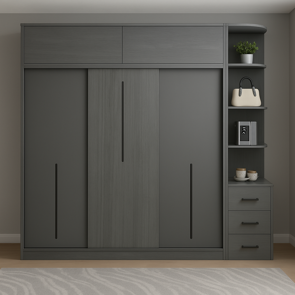 Armoire sur mesure a portes coulissantes élégante et fonctionnelle