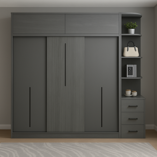 Armoire sur mesure a portes coulissantes élégante et fonctionnelle
