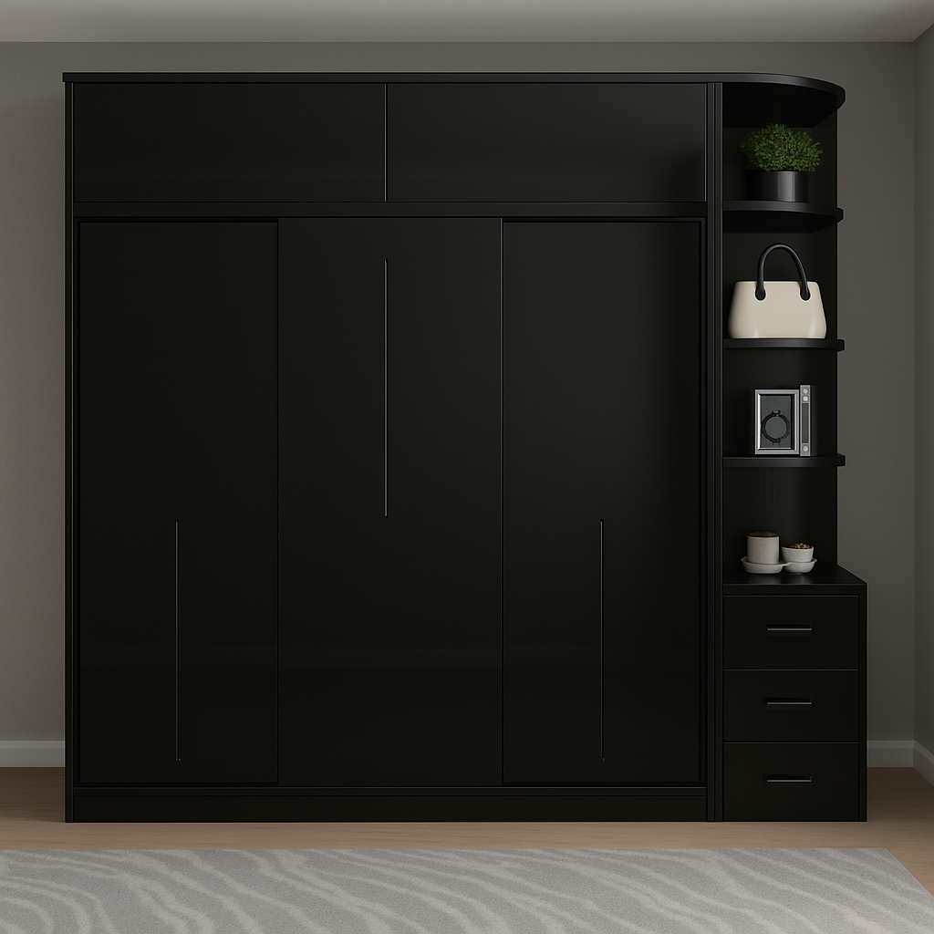 Armoire sur mesure a portes coulissantes élégante et fonctionnelle