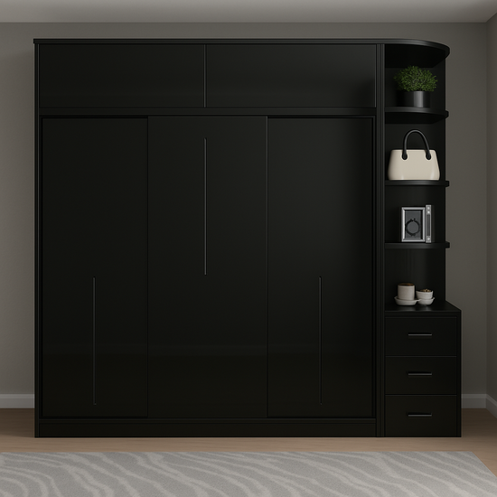 Armoire sur mesure a portes coulissantes élégante et fonctionnelle