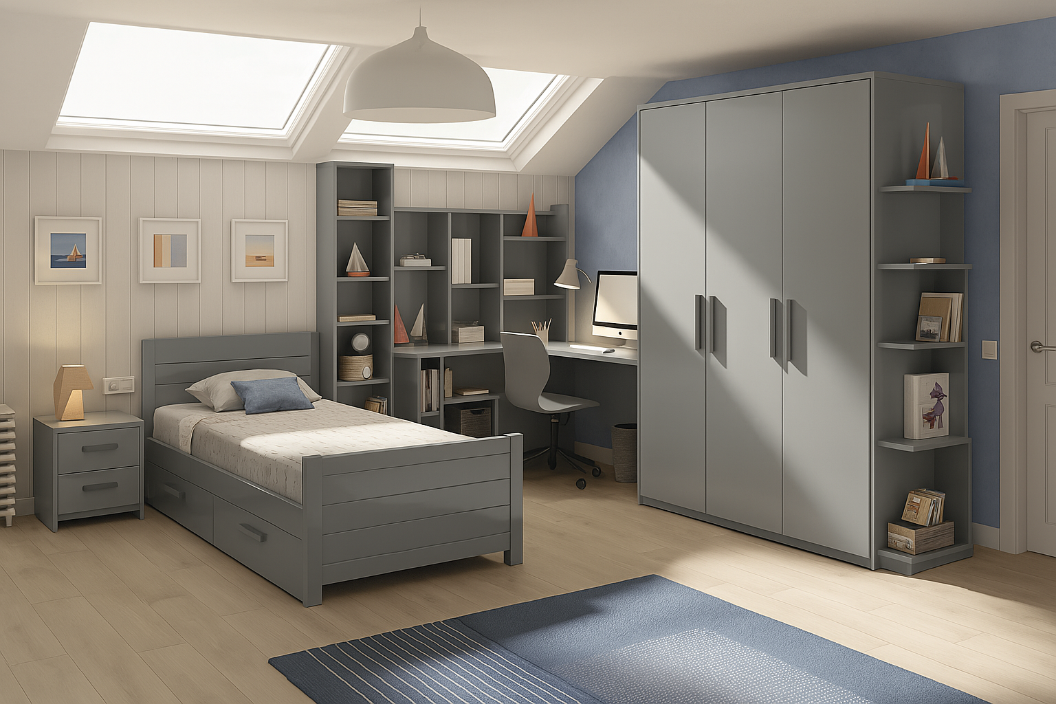 Chambre sur mesure élégante et fonctionnelle