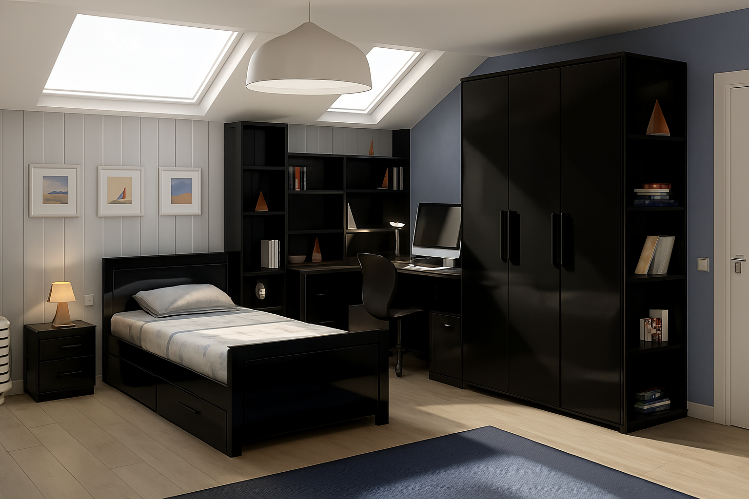 Chambre sur mesure élégante et fonctionnelle