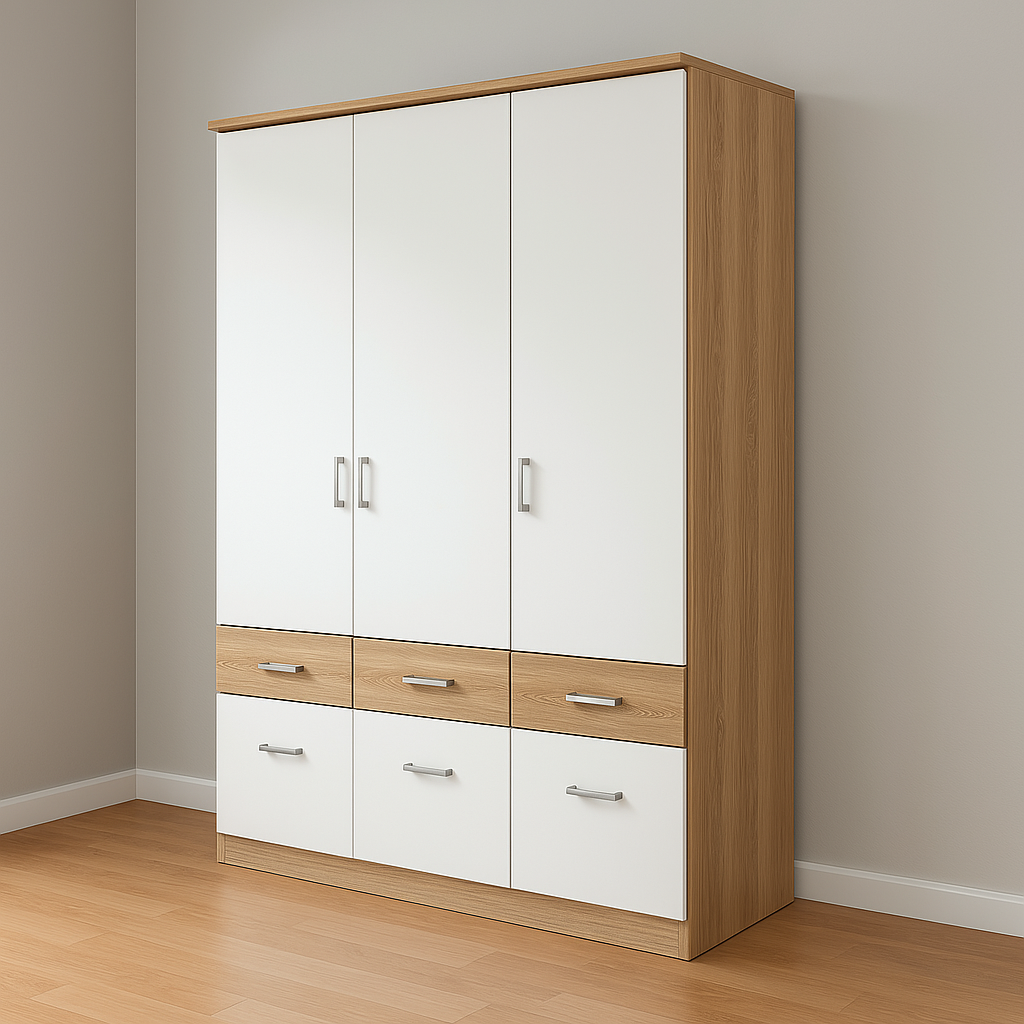 Armoire sur mesure 3 Portes et 6 Tiroirs élégante et fonctionnelle