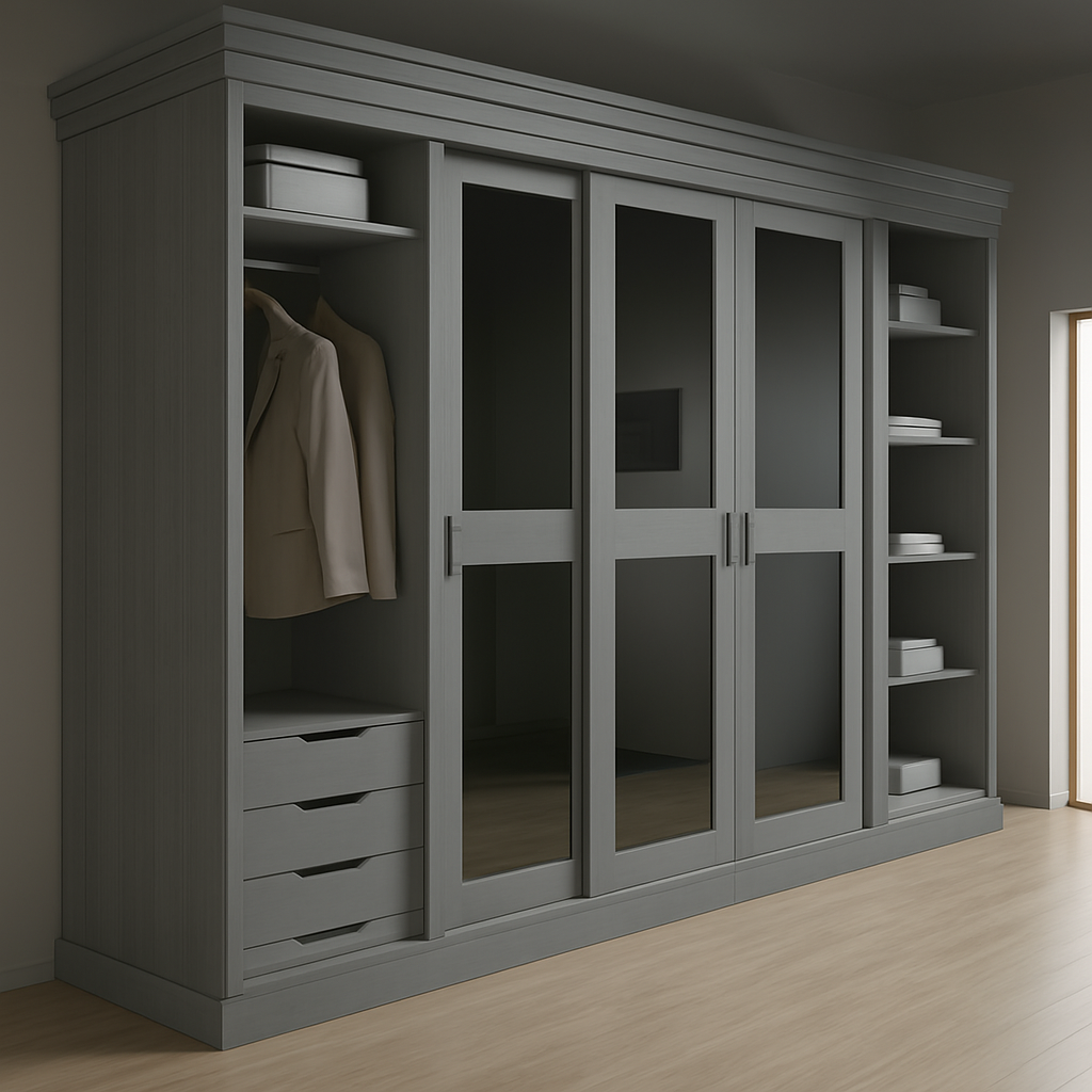 Armoire avec Portes vitrées coulissantes sur mesure élégante et fonctionnelle