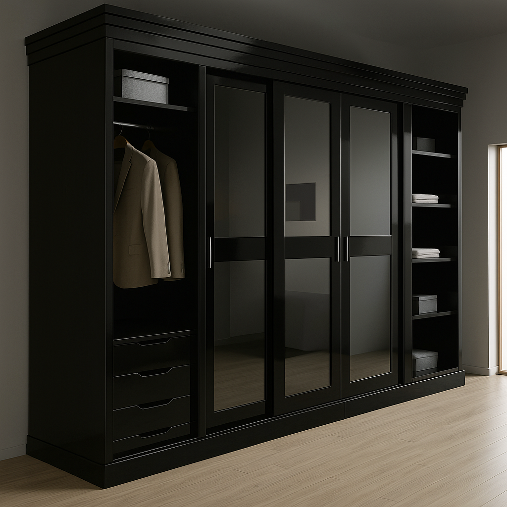 Armoire avec Portes vitrées coulissantes sur mesure élégante et fonctionnelle
