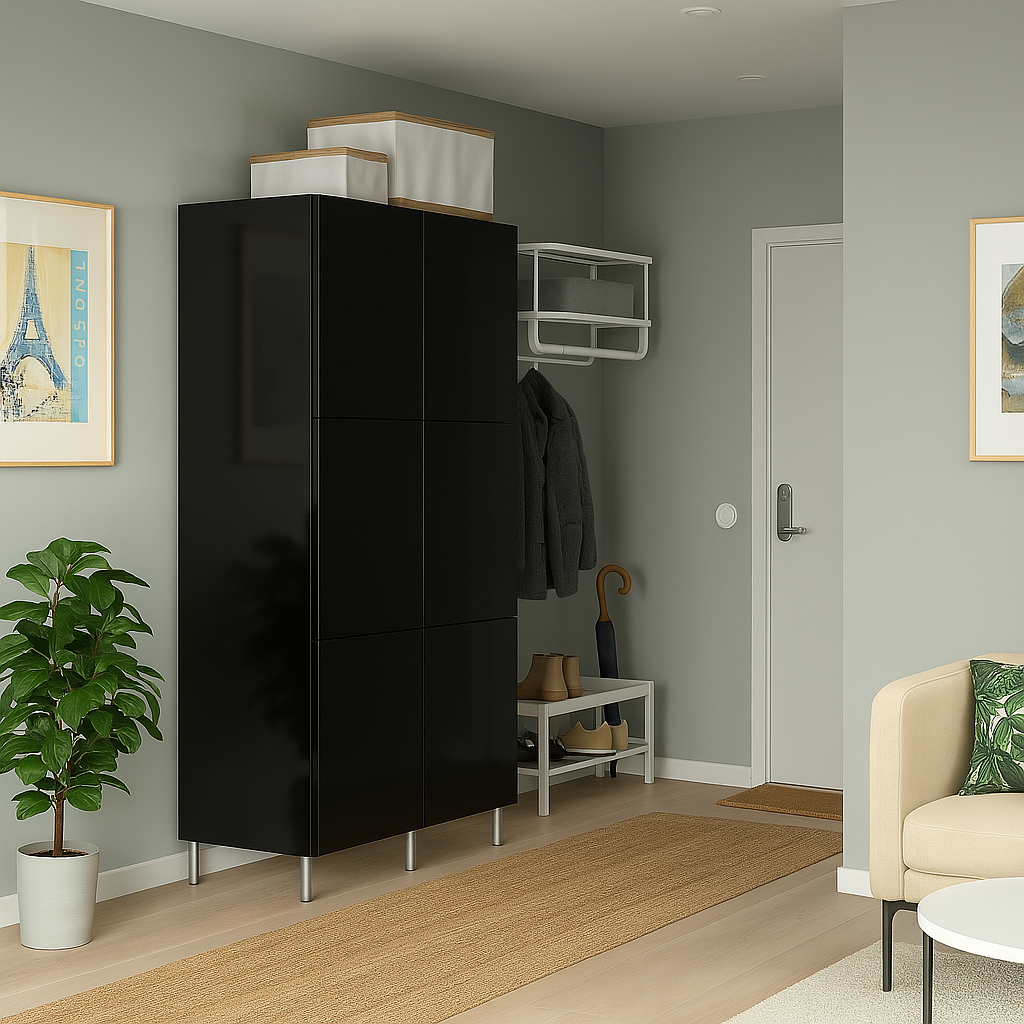 Armoire blanche moderne avec 6 portes