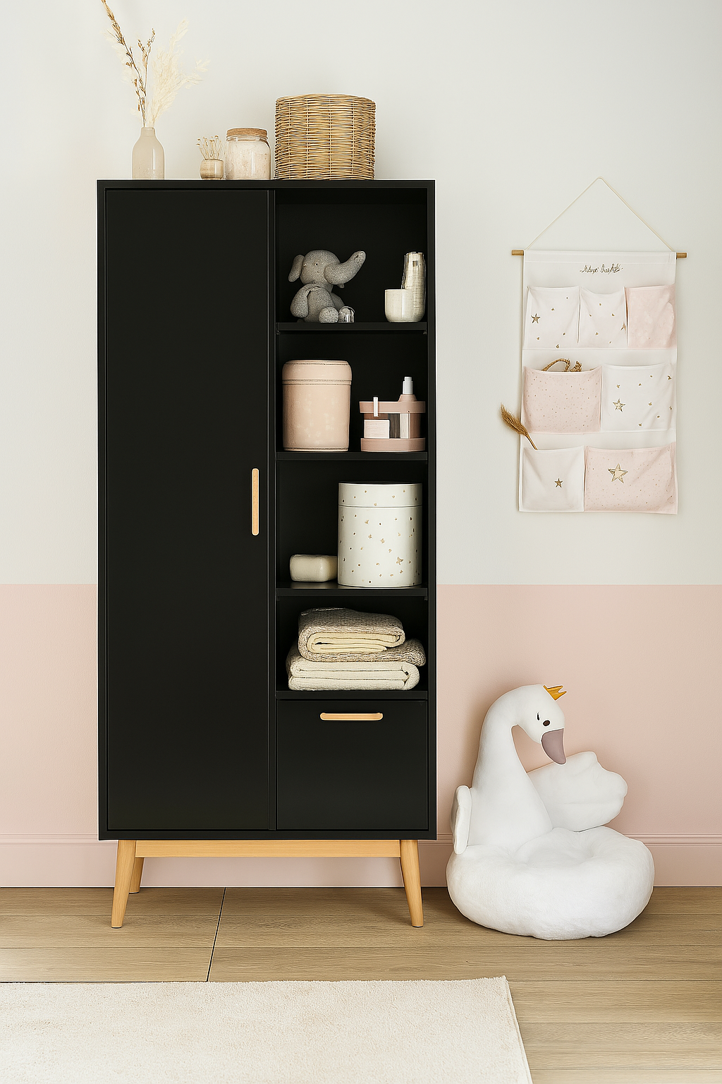 Armoire blanche moderne avec étagères