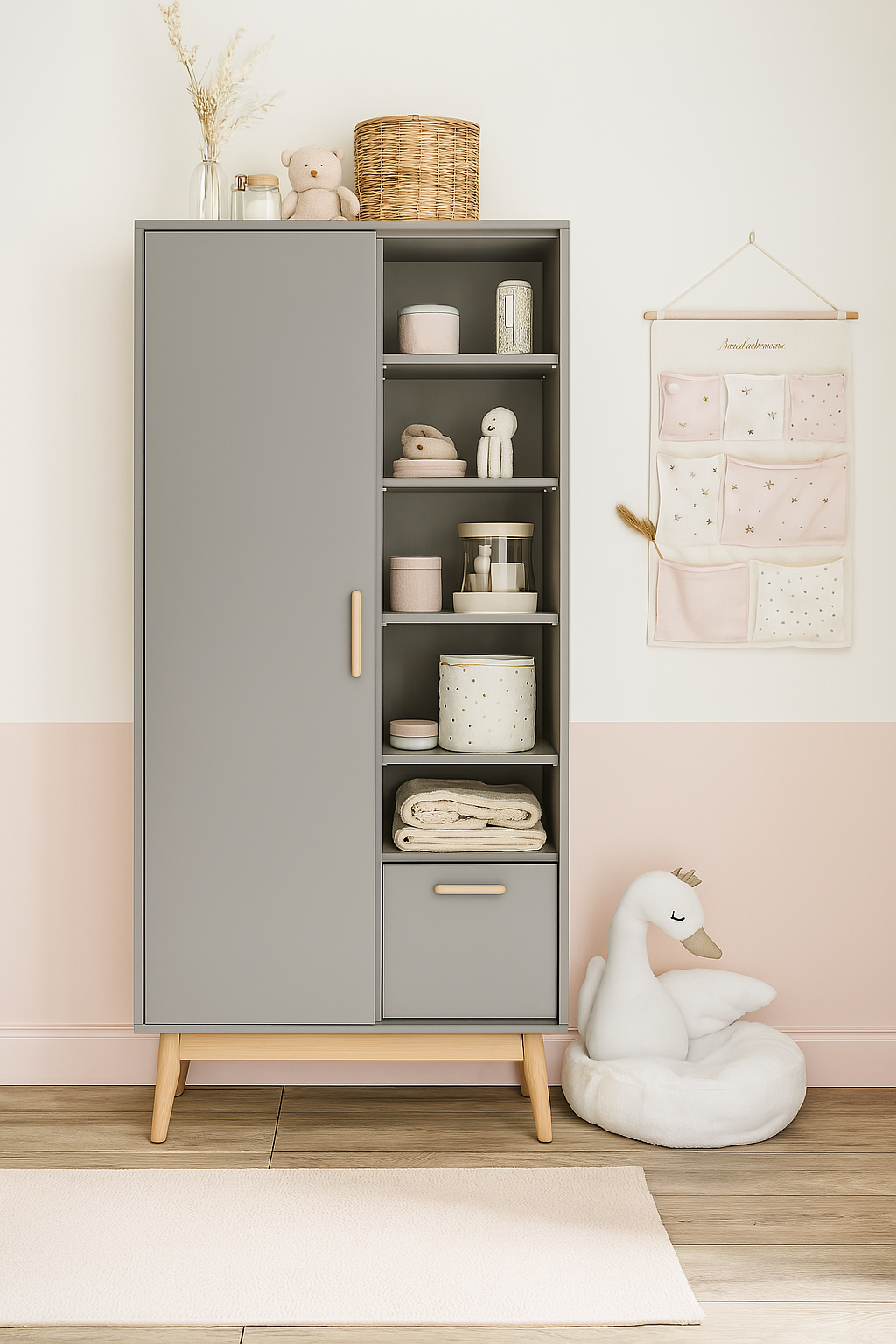 Armoire blanche moderne avec étagères