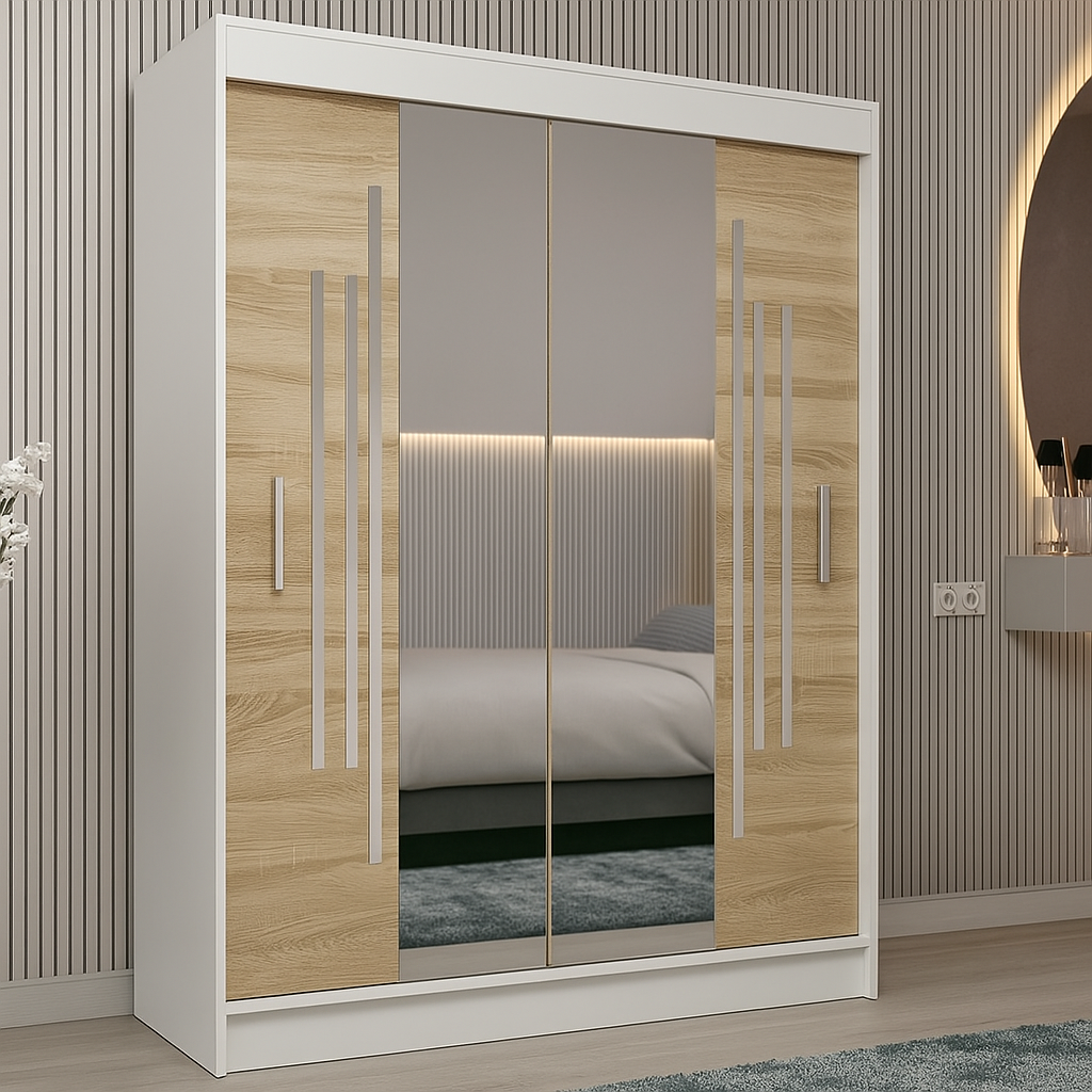 Armoire sur mesure a portes miroirs coulissantes