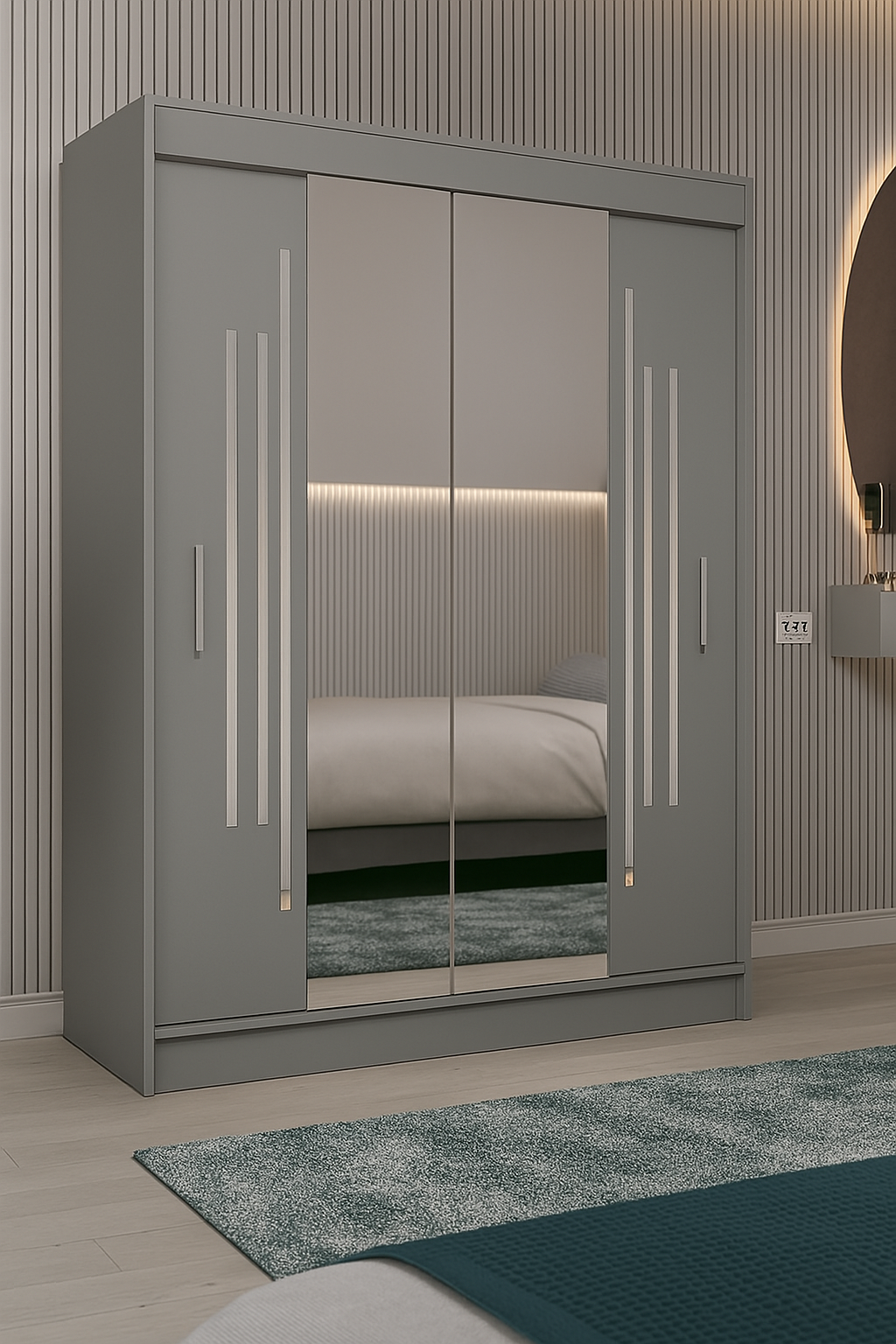 Armoire sur mesure a portes miroirs coulissantes