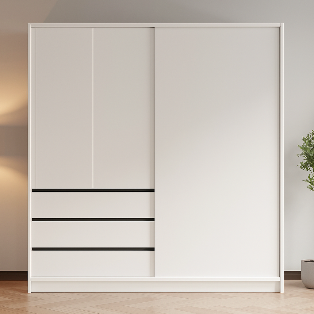 Armoire sur mesure Avec portes coulissantes élégante et fonctionnelle