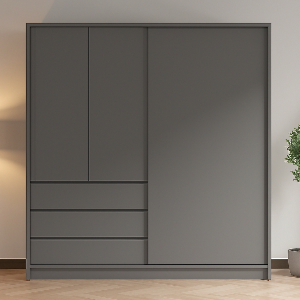 Armoire sur mesure Avec portes coulissantes élégante et fonctionnelle
