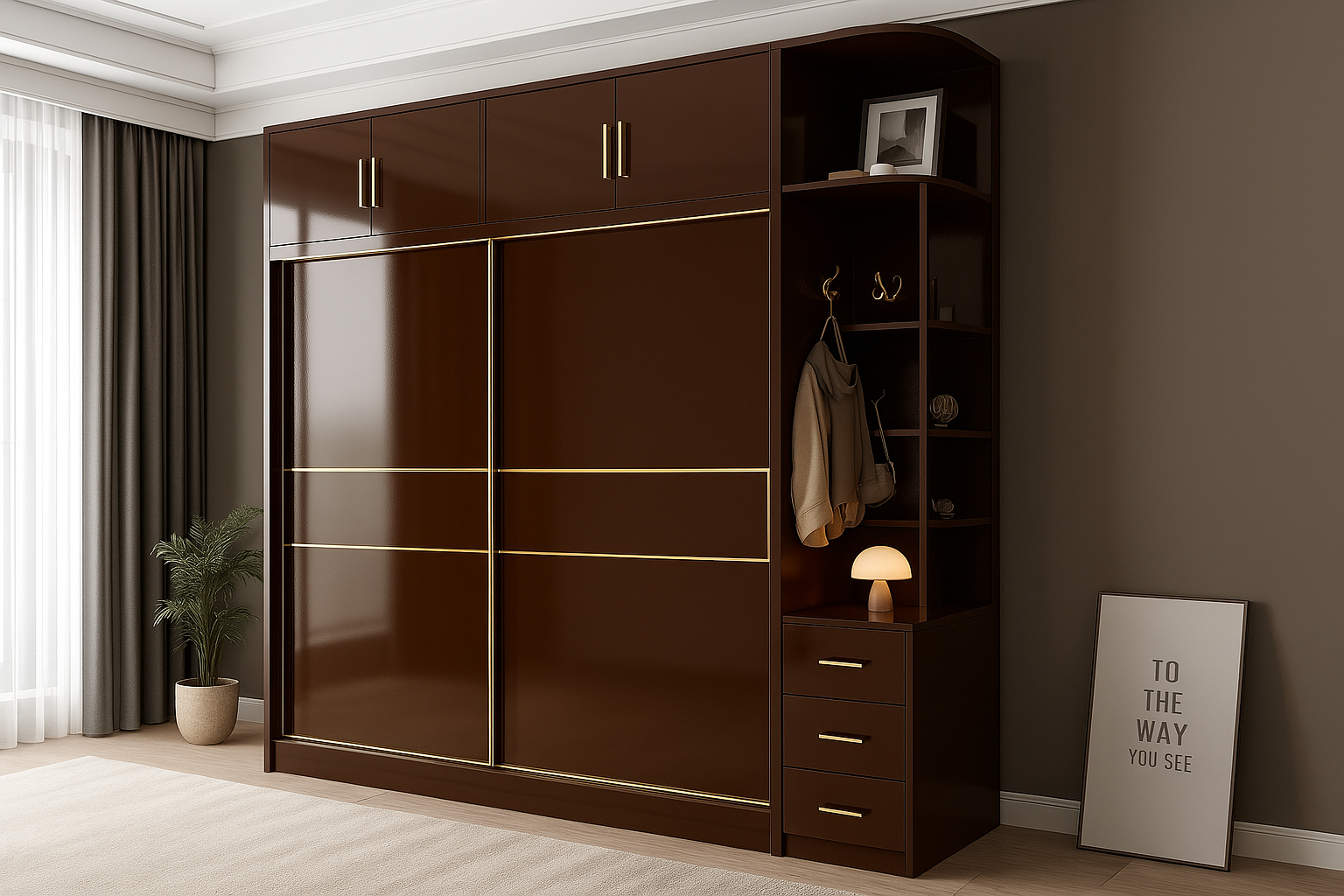Armoire sur mesure élégante et fonctionnelle