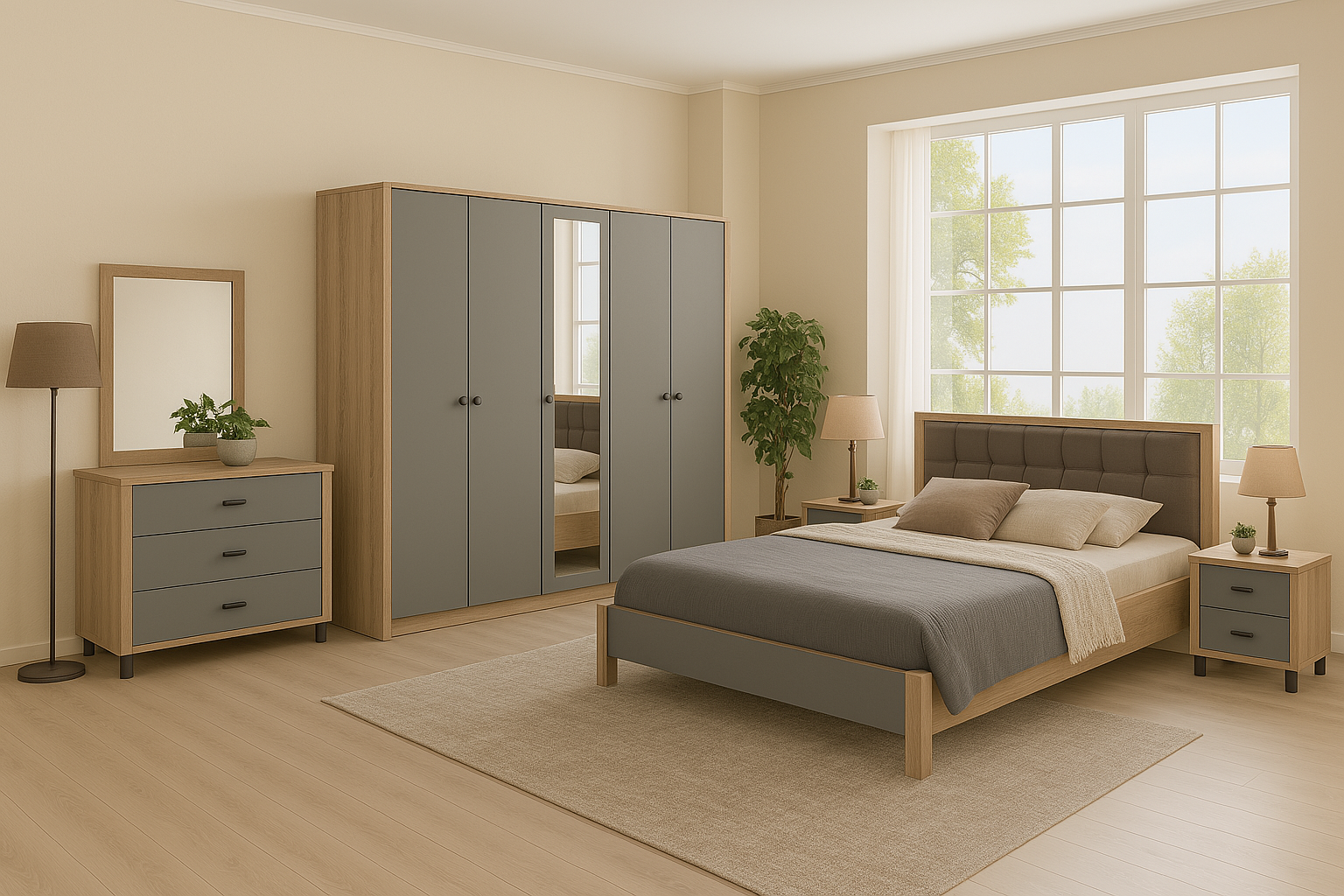 chambre à coucher personnalisable avec tete de lit tapissé