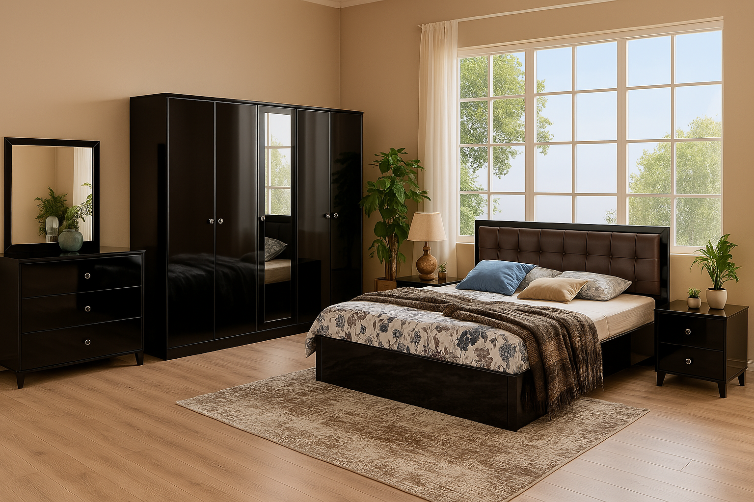 chambre à coucher personnalisable avec tete de lit tapissé