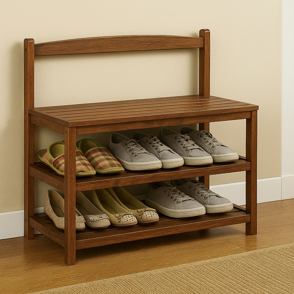 Banc à chaussures en bois élégant