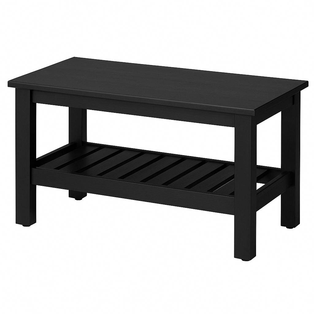 Banc avec étagère inférieure