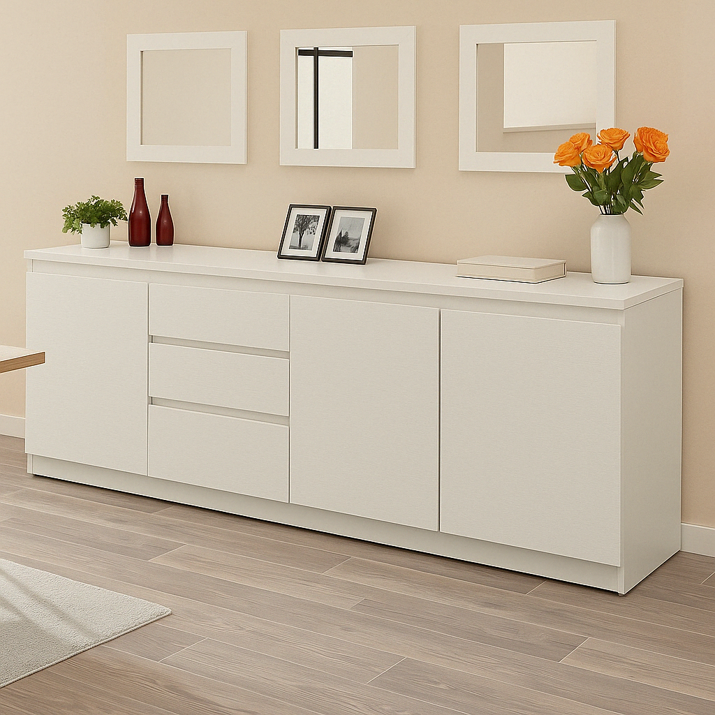 Buffet moderne avec miroirs