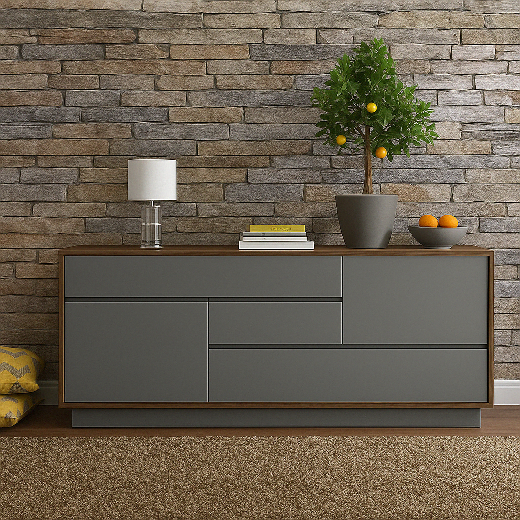 Buffet moderne 2 portes 3 tiroirs