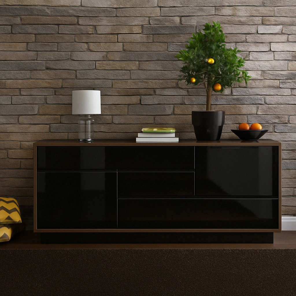 Buffet moderne 2 portes 3 tiroirs
