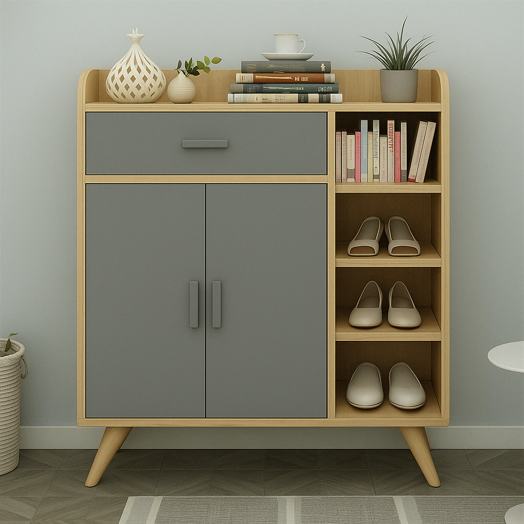 Buffet moderne avec étagères et tiroir