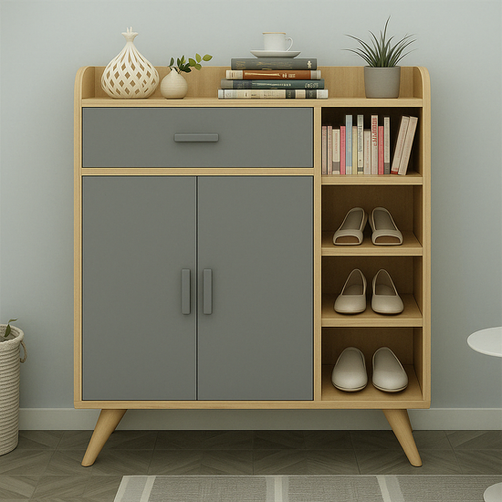 Buffet moderne avec étagères et tiroir