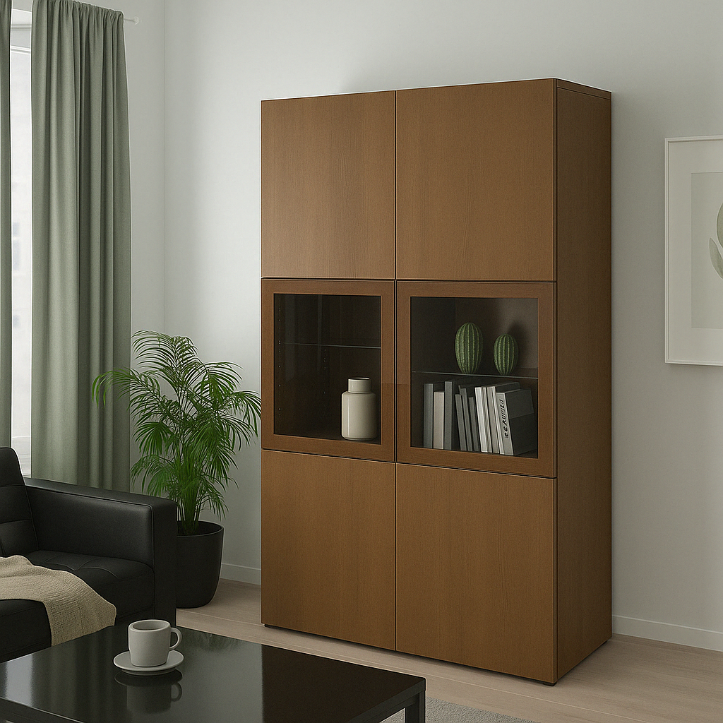 Buffet moderne avec vitrine intégrée