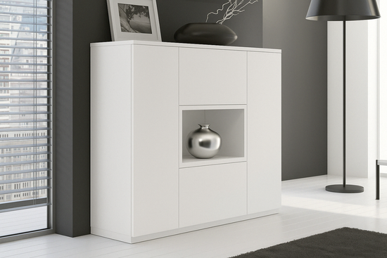 Buffet moderne en bois avec niche centrale