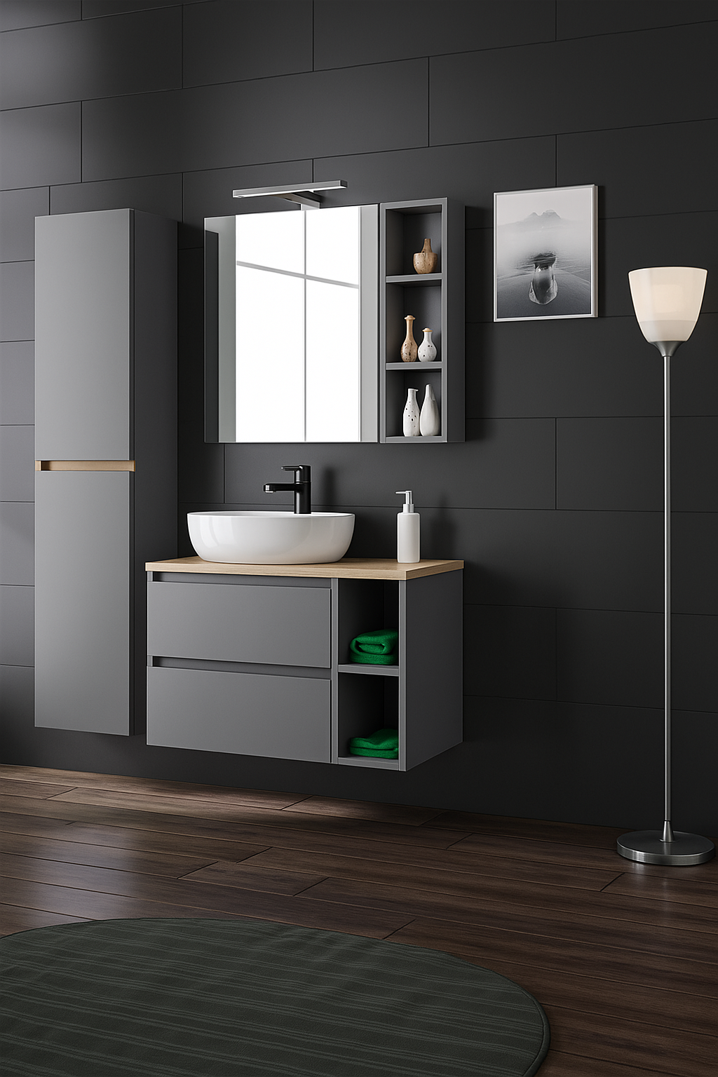 Ensemble Meuble Vasque miroir et Colonne