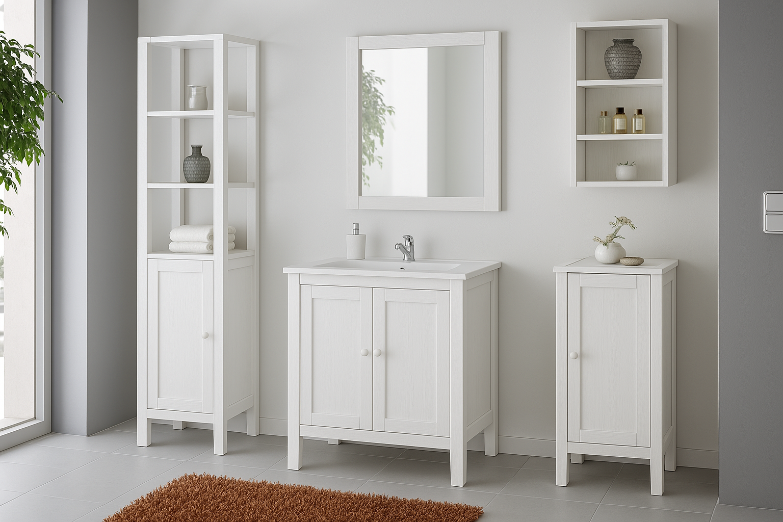 Ensemble Salle de Bain en Bois Élégant