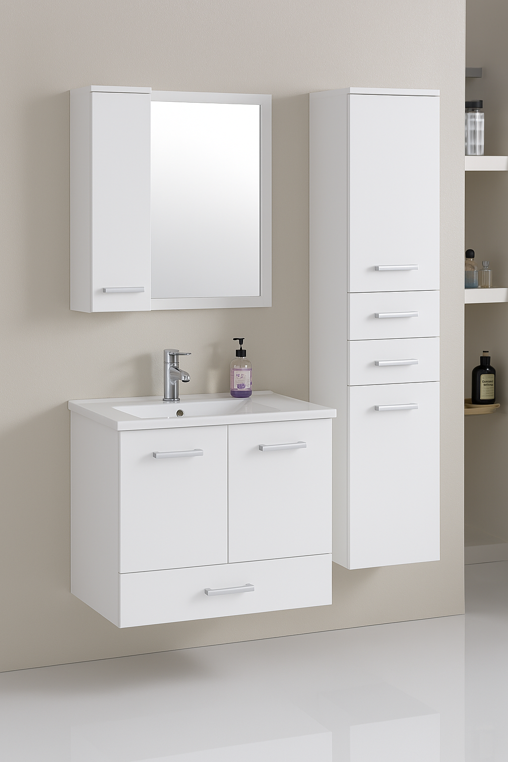 Ensemble Meuble Vasque Moderne Bois