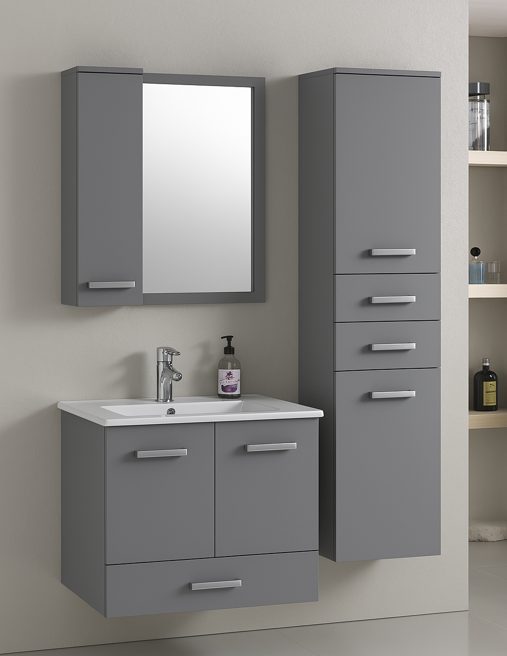 Ensemble Meuble Vasque Moderne Bois